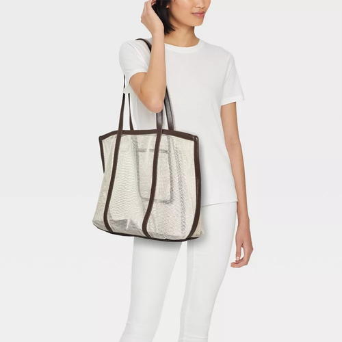 Large Mesh Beach Tote Bag For Summer Outdoor Trips Beach Bag
